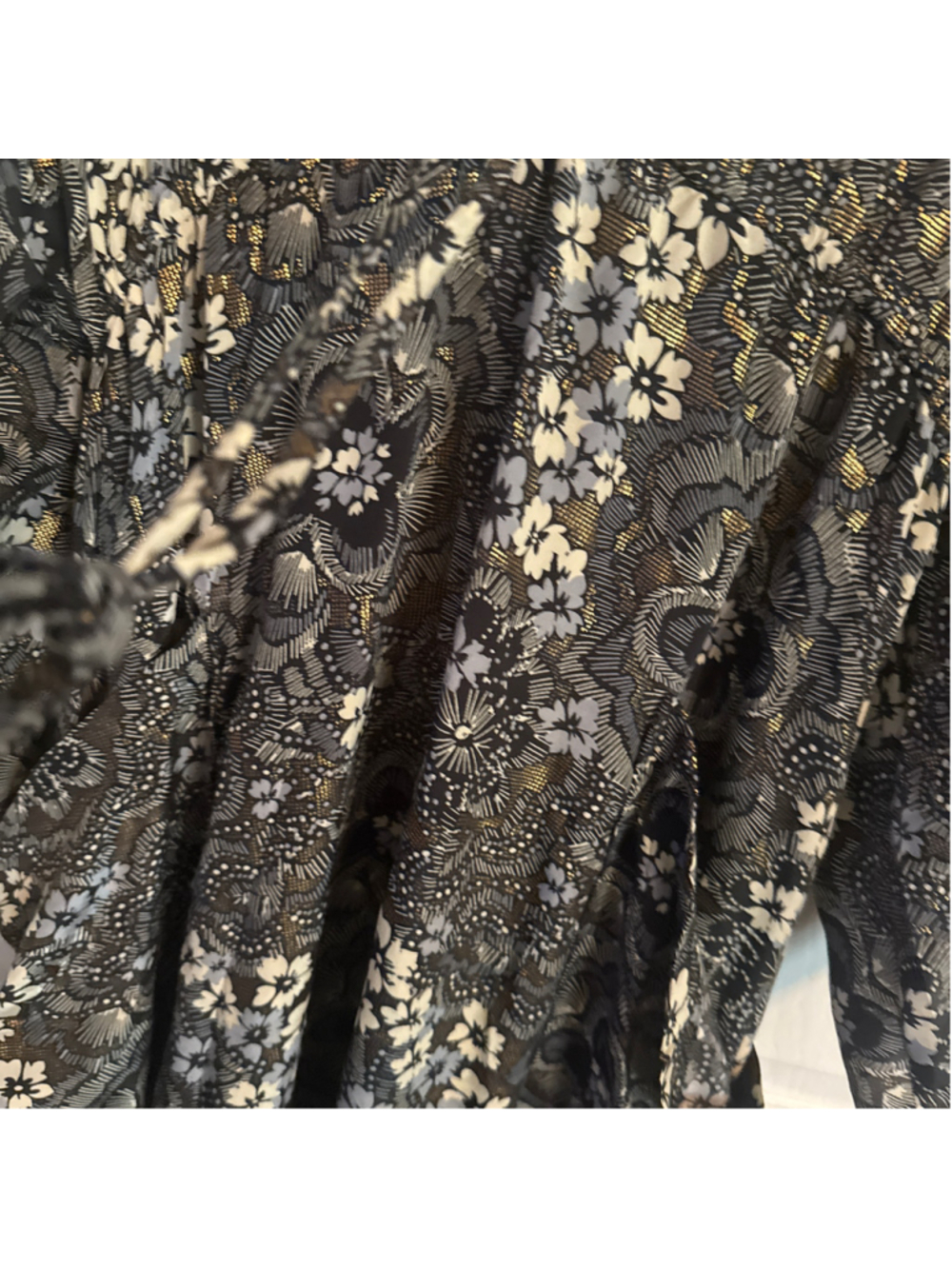 Karma Highway Floral Maxi Dress, Size S, Black and Gold - Picture 6 of 8